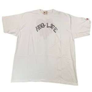 Emotionally Unavailable Hug Life Melting Heart Graphic Tee White XXL
